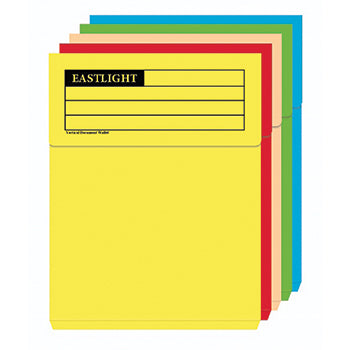 DOCUMENT WALLETS, FOOLSCAP, Vertical, 285gsm, Assorted, Box of 50