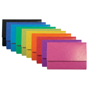 DOCUMENT WALLETS, FOOLSCAP, Laminated Surface, 265gsm, Assorted, Pack of 25