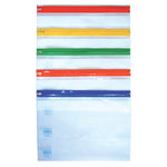 ZIPPED WALLETS, A4+ (370 x 260mm), Colour Coded Ziptop, Clear, Pack of 25