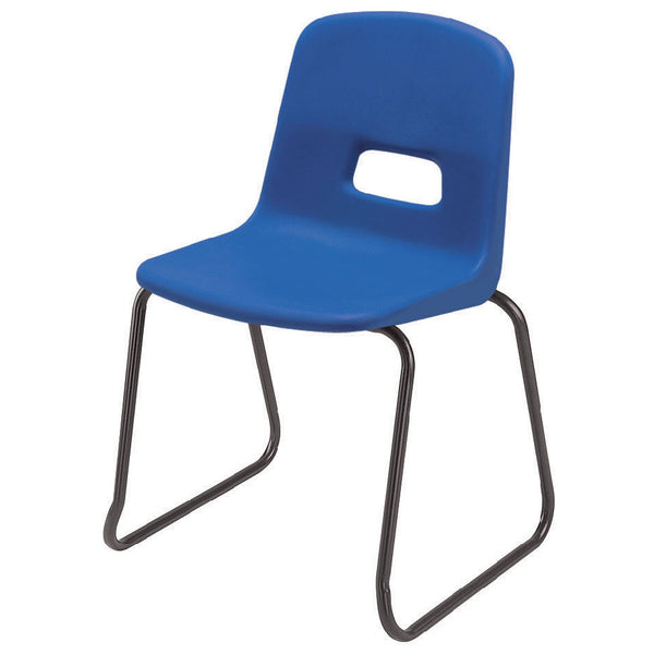 GH20 CHAIRS, SKID BASE - NON FR SHELL, Sizemark 5 - 430mm Seat height, Blue