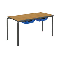 CRUSHBENT NON-STACKING FRAME, RECTANGULAR WITH TWO TRAYS, 1200 x 600mm, Sizemark 4 - 640mm height, Blue Trays
