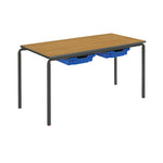 CRUSHBENT NON-STACKING FRAME, RECTANGULAR WITH TWO TRAYS, 1200 x 600mm, Sizemark 5 - 710mm height, Blue Trays