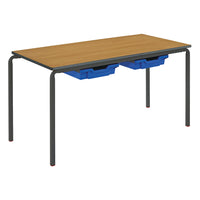 CRUSHBENT NON-STACKING FRAME, RECTANGULAR WITH TWO TRAYS, 1100 x 550mm, Sizemark 2 - 530mm height, Blue Trays