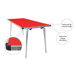 CONTOUR 25 FOLDING TABLES, 1830 x 685mm, 584mm height - Infant, Poppy Red