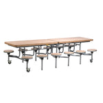 12 SEAT PRIMO MOBILE FOLDING TABLE, With Stool, Black Gloss