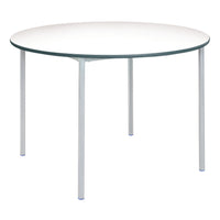 WHITEBOARD TABLES, CIRCULAR FULLY WELDED, 1100mm Diameter, Sizemark 6 - 760mm height