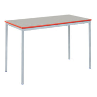 COLOURED EDGE TABLES, RECTANGULAR CRUSHBENT, 1100 x 550mm, Sizemark 1 - 460mm height, Blue Edge