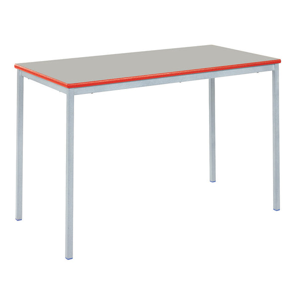 COLOURED EDGE TABLES, RECTANGULAR FULLY WELDED, 1200 x 600mm, Sizemark 4 - 640mm height, Red Edge