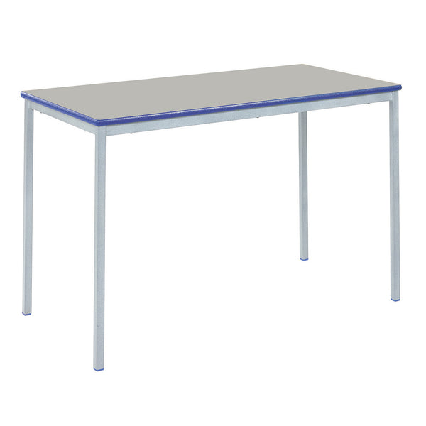 COLOURED EDGE TABLES, RECTANGULAR FULLY WELDED, 1200 x 600mm, Sizemark 4 - 640mm height, Blue Edge