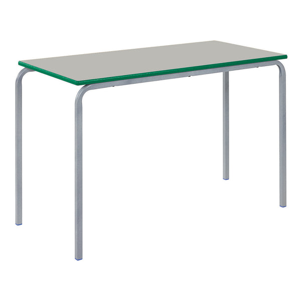 COLOURED EDGE TABLES, RECTANGULAR CRUSHBENT, 1100 x 550mm, Sizemark 1 - 460mm height, Green Edge