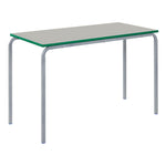 COLOURED EDGE TABLES, RECTANGULAR CRUSHBENT, 1100 x 550mm, Sizemark 3 - 590mm height, Green Edge