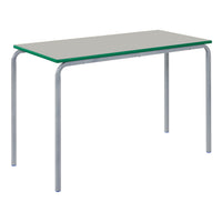 COLOURED EDGE TABLES, RECTANGULAR CRUSHBENT, 1200 x 600mm, Sizemark 5 - 710mm height, Green Edge