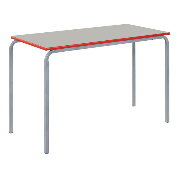 COLOURED EDGE TABLES, RECTANGULAR CRUSHBENT, 1200 x 600mm, Sizemark 6 - 760mm height, Red Edge