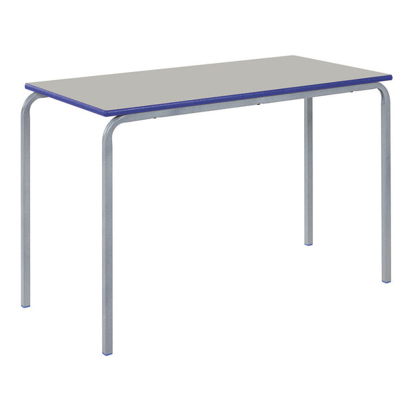 COLOURED EDGE TABLES, RECTANGULAR CRUSHBENT, 1200 x 600mm, Sizemark 6 - 760mm height, Blue Edge