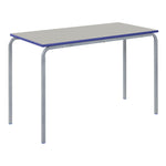 COLOURED EDGE TABLES, RECTANGULAR CRUSHBENT, 1200 x 600mm, Sizemark 5 - 710mm height, Blue Edge