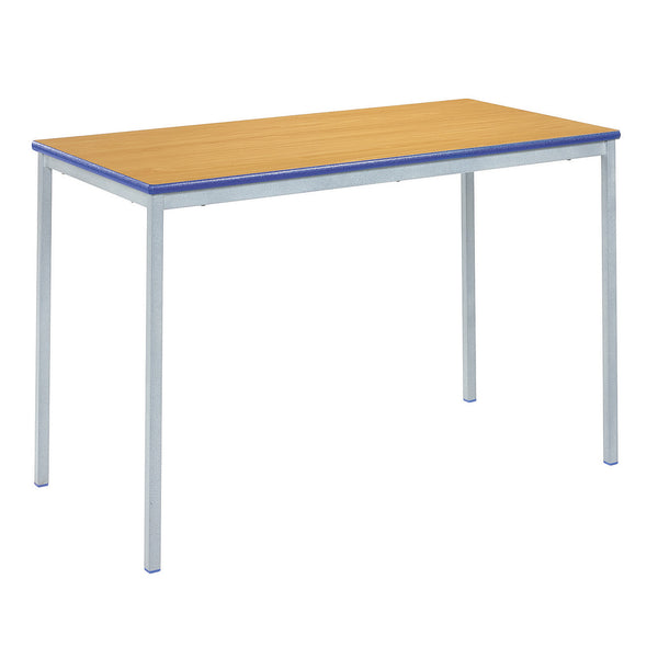 COLOURED EDGE TABLES, RECTANGULAR FULLY WELDED, 1200 x 600mm, Sizemark 5 - 710mm height, Blue Edge