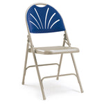 2600 COMFORT BACK FOLDING CHAIR, GREY FRAME, Non Linking, Blue Back, Pack of 4