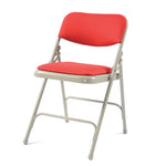 2700 FOLDING CHAIR, FULLY UPHOLSTERED CHAIR, Non Linking, Red, Pack of 4