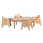 SMALL RECTANGULAR TABLE & 4 STURDY CHAIRS, Table 400mm, Chair 200mm