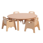 CIRCULAR TABLE & 4 STURDY CHAIRS, Table 320mm, Chair 140mm