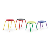 ROUND TOP STOOL, COLOURED FRAME, Sizemark 1 - 260mm Seat height, Blue/Purple