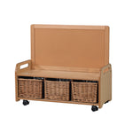 LOW MOBILE DISPLAY STORAGE UNIT, With 3 Clear Tubs
