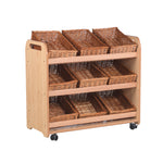 STORAGE, TILT TOTE STORAGE, 9 Tubs or Baskets, With 9 Clear Tubs