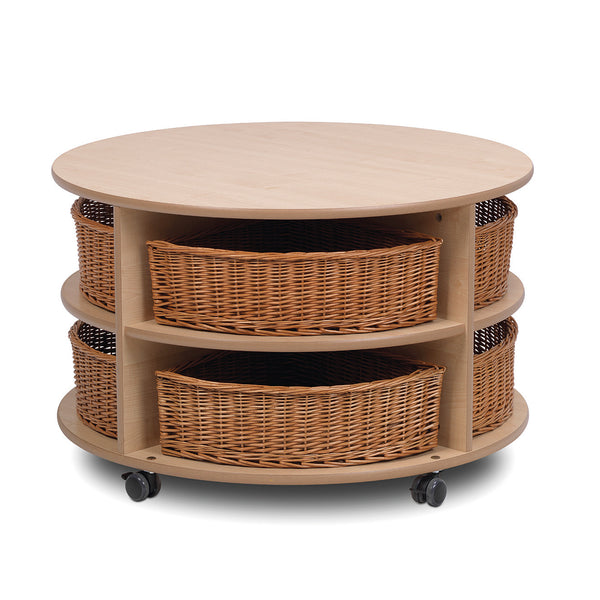 STORAGE, MOBILE CIRCULAR DOUBLE TIER, With 8 Baskets