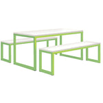 COLOUR FRAME DINING & BENCHES, STANDARD DINING & BENCHES, Size 1, Tangy Green, 1 Table & 2 Benches