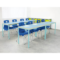 FULLY WELDED FRAME, COLOUR FRAME TABLES, 1100 x 550mm, Sizemark 1 - 460mm height, Blue