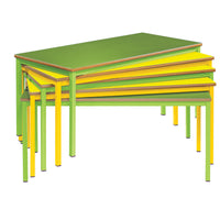 FULLY WELDED FRAME, COLOUR FRAME TABLES, 1100 x 550mm, Sizemark 1 - 460mm height, Green