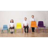 NP CHAIR RANGE, COLOUR FRAME CHAIRS, Sizemark 1 - 260mm Seat height, Blue