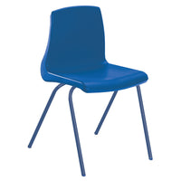 NP CHAIR RANGE, COLOUR FRAME CHAIRS, Sizemark 2 - 310mm Seat height, Blue