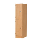 WOODEN LOCKERS, TWO DOOR, With Pull Hole, Light Grey