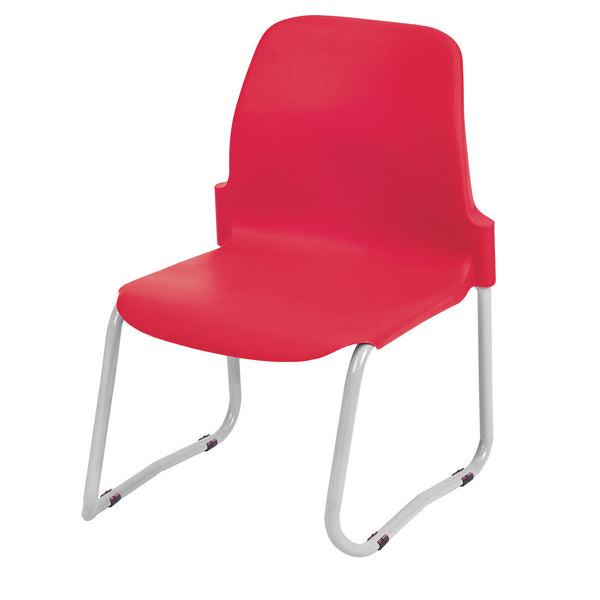 MASTERSTACK SKID BASE CHAIR, Sizemark 5 - 430mm Seat height, Red