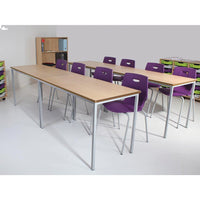 FULLY WELDED FRAME, RECTANGULAR, 1200 x 600mm, Sizemark 6 - 760mm height, Beech