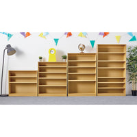 LIBRARY SHELVING, SINGLE SIDED STATIC SHELVING, 1200mm height