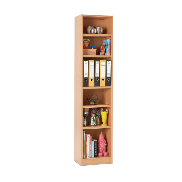 LIBRARY SHELVING, NARROW SINGLE SIDED STATIC SHELVING, 1800mm height