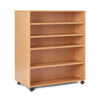 LIBRARY SHELVING, DOUBLE SIDED MOBILE SHELVING, 1500mm height
