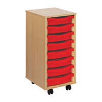 789mm height, 360 x 453mm depth, 8 Red Trays