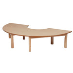 WOODEN TABLES, SEMI CIRCLE, 400mm height