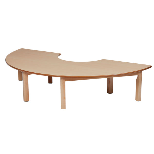 WOODEN TABLES, SEMI CIRCLE, 320mm height