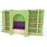 KUBBYCLASS RANGE cont., READING NOOK SET - BUNDLE DEAL, Maple/Red Finish with Cobalt Pads
