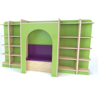 KUBBYCLASS RANGE cont., READING NOOK SET - BUNDLE DEAL, Maple/Lime Finish with Violet Pads