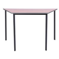 FULLY WELDED TABLE, TRAPEZOIDAL, 1100 x 550mm, Sizemark 1 - 460mm height, Beech