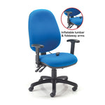 SWIVEL, HIGH BACK OFFICE CHAIR WITH INFLATABLE LUMBER SUPPORT, Taboo