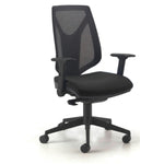 With Height Adjustable, Foldaway Arms, MESH HIGH BACK OFFICE CHAIR DELUXE, Blizzard