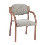 STACKING CHAIR WITH ARMS, Fabric, Stone