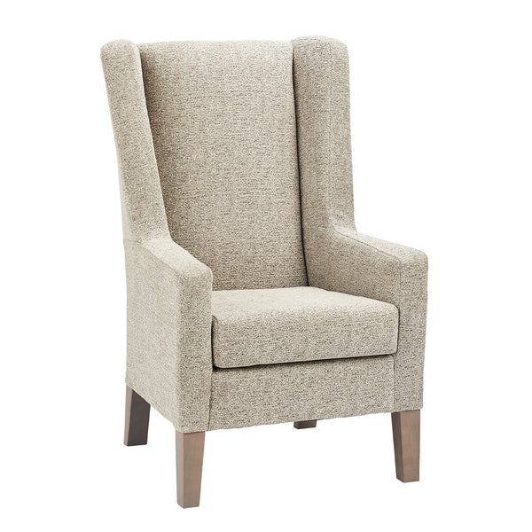 HIGH BACK WING CHAIR, Vinyl, Mulberry