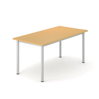 ROUND TUBE LEG CONFERENCE TABLES, Rectangular, 1400 x 800mm depth, Beech